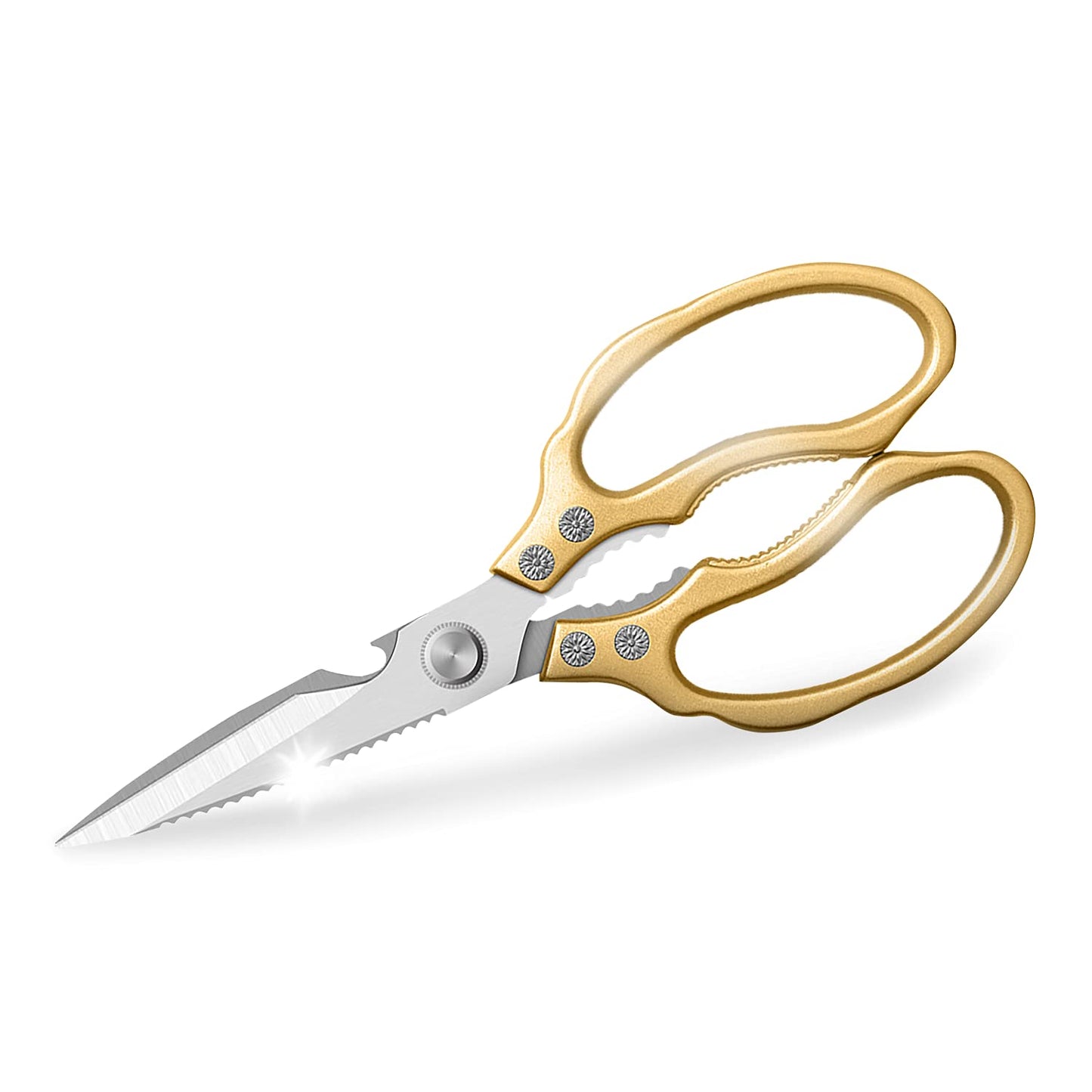 AWinjoy Kitchen Scissors, Heavy Duty Sharp Shears Dishwasher Safe, Rose Gold Cooking Accessories for Meat, Chicken, Fish, Poultry, Herb, Bread