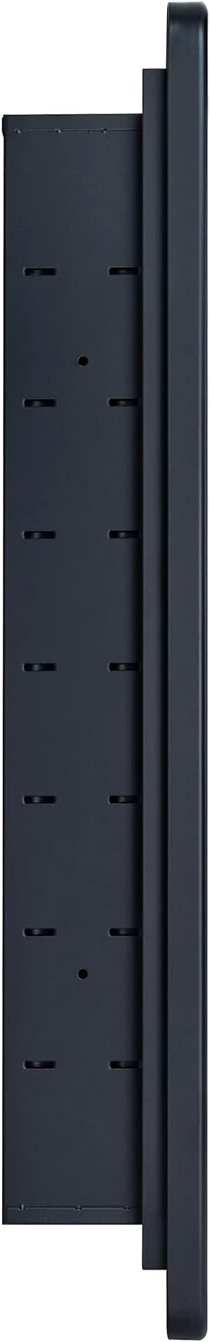 TEHOME Farmhouse Matt Black Recessed Bathroom Medicine Cabinet with Mirror Rounded Rectangle Metal Framed Medicine Cabinet with Beveled Mirror 21x34''