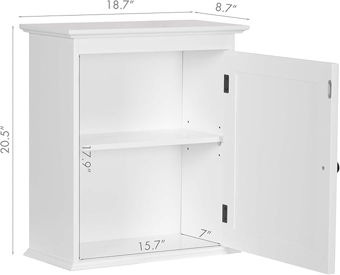 Spirich Small Bathroom Wall Cabinet, Wall Mounted Storage Cabinet, Medicine Cabinet Organizer for Bathroom, Kitchen, Living Room, White