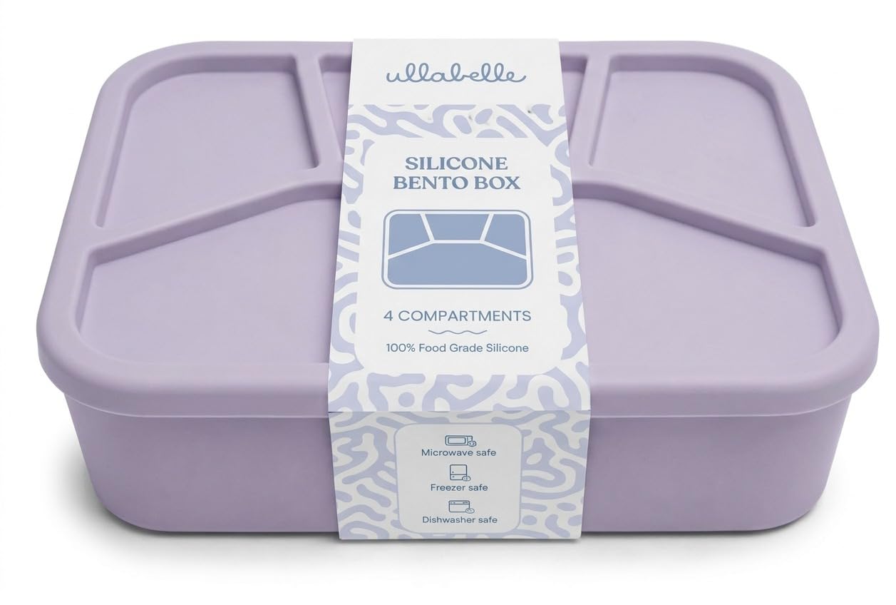Leak Proof Square Bento Box Food-Grade Silicone Bento, BPA, Phthalate, Lead, & PVC Free - Bento Lunch Box for Daycare, Kids, & Adults - Leak Resistant Sets With Lids Snack Box Container (Pink)