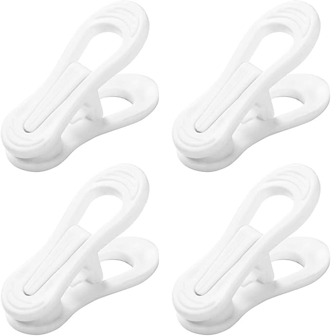 20 Pcs Multi-Purpose Clips for Hangers, White Clothes Hanger Clips, Standard Plastic Hanger