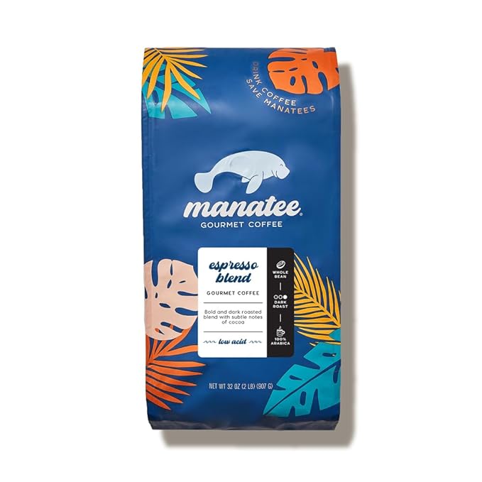 Manatee Gourmet Whole Bean Coffee, Medium Roast, Caribbean Delight 2 lb