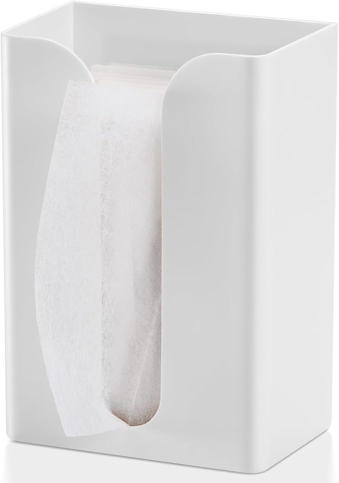 SUBEKYU Magnetic Dryer Sheet Holder for Laundry Room, Dryer Sheet Container,Dryer Sheet Dispenser,Plastic Wall Dryer Sheet Box for Laundry Organization and Storage,Fabric Sheet Holder,White