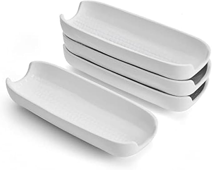 Pfaltzgraff Yorktowne Set of 4 Multicolor Corn Dishes, Durable Stoneware Side Plates with Vibrant Designs, Perfect for Serving Vegetables and Snacks
