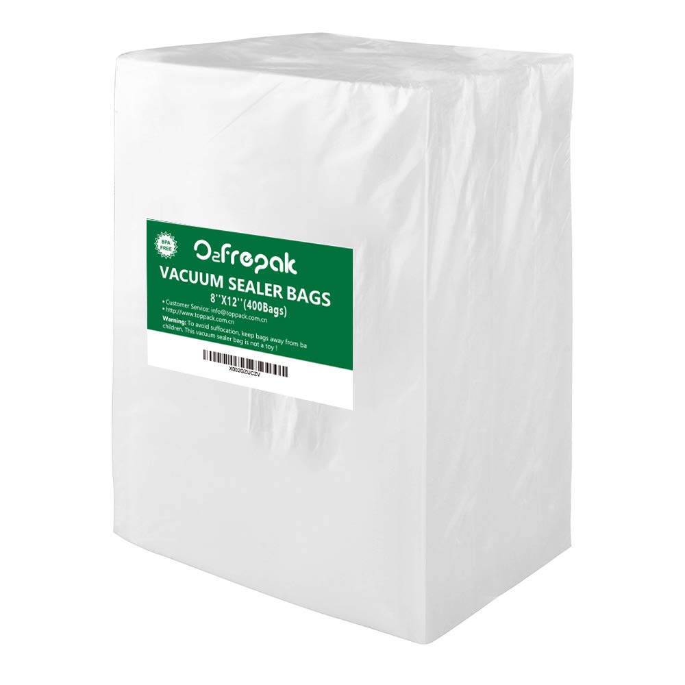 O2frepak Quart 8"x12" Vacuum Sealer Bags 400ct for Food Storage