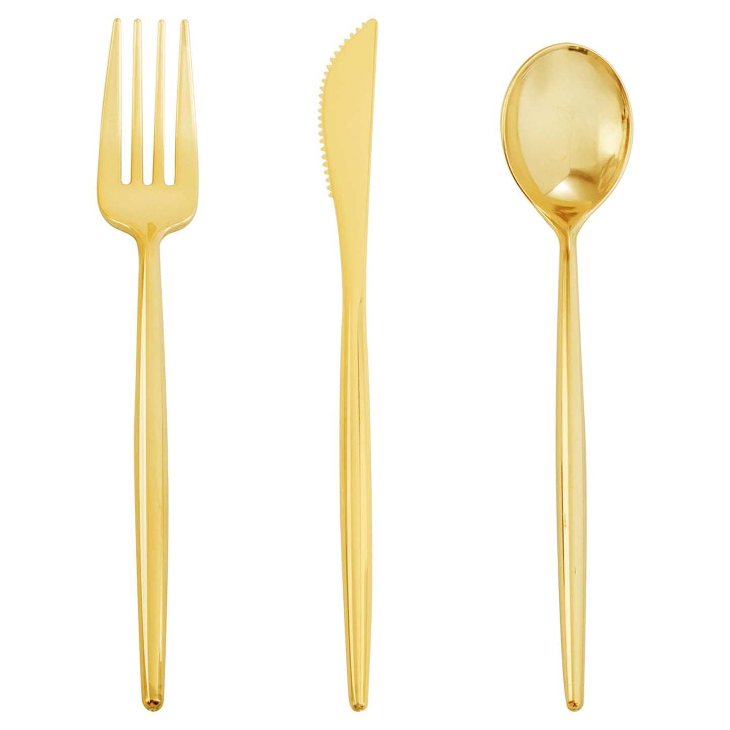 Supernal 180pcs Gold Plastic Silverware Set, Disposable Cutlery