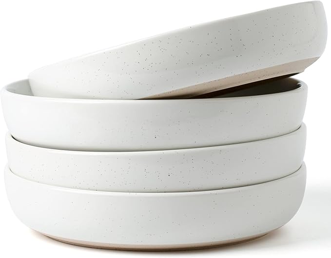 famiware Milkyway 33 oz Pasta Bowls Set of 4, Dark Gray