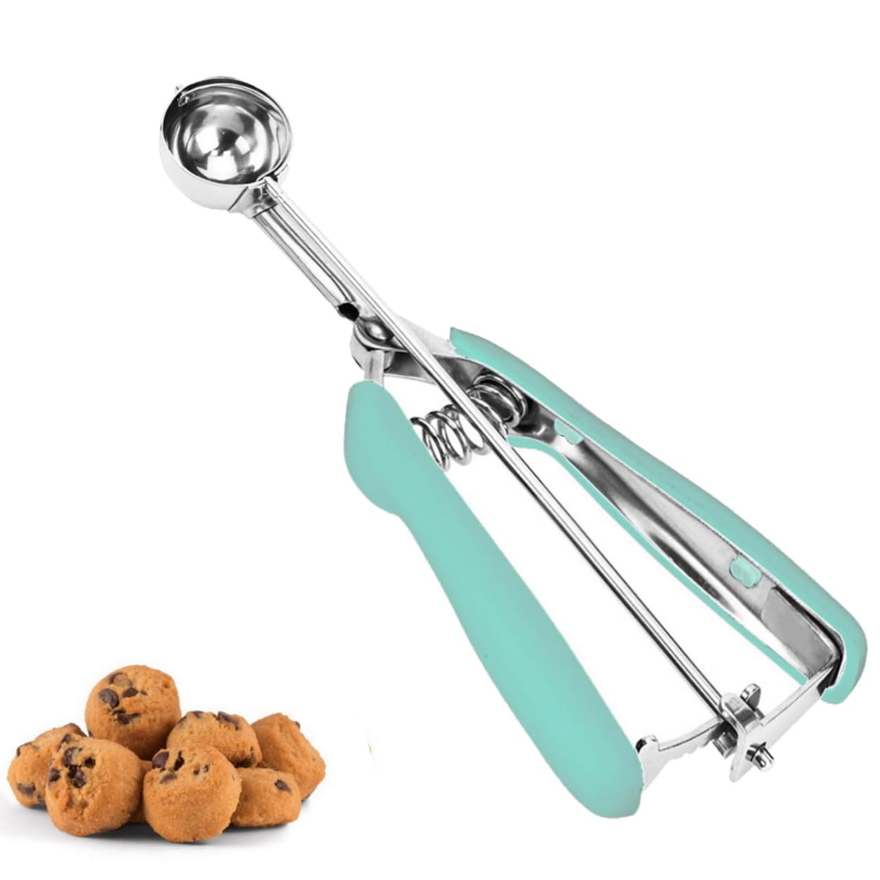 Cookie Scoop, Ice Cream Scoop, 1Tbsp/15 ml/0.5oz Cookie Scoops for Baking, 18/8 Stainless Steel Cookie Scooper for Baking, Cookie Dough Scoop with Non-slip Grip (Red)