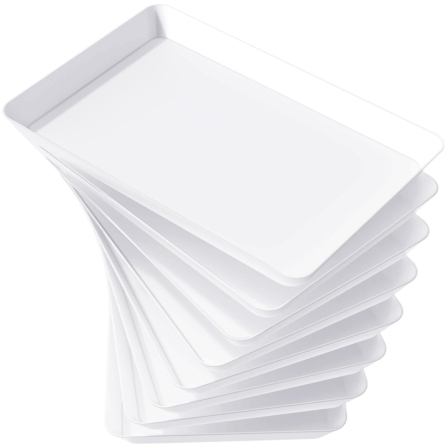 Lifewit 8 Pcs Serving Tray for Party, Reusable Plastic Food Serving Platter