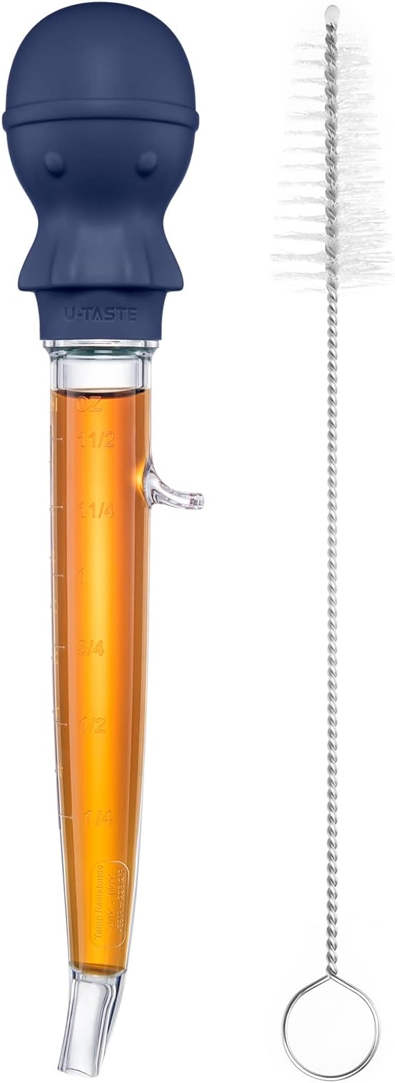U-Taste Turkey Baster for Cooking, Large Basting Bulb with Brush, Red
