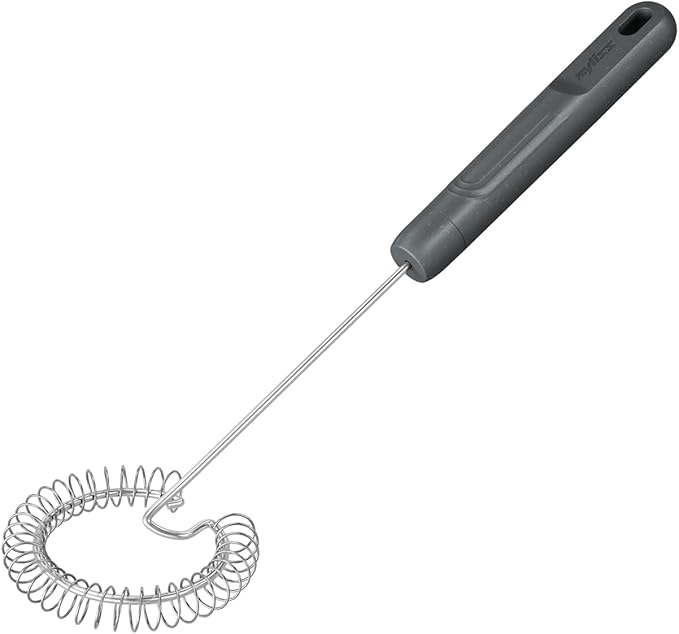 Zyliss Hand Whisk - Sustainable Wheat Straw & Stainless Steel - Balloon Whisk with Grip Lines - Dishwasher Safe - Ideal for Cooking, Mixing, Beating Eggs - Beluga Grey, 26cm x 6cm - Medium