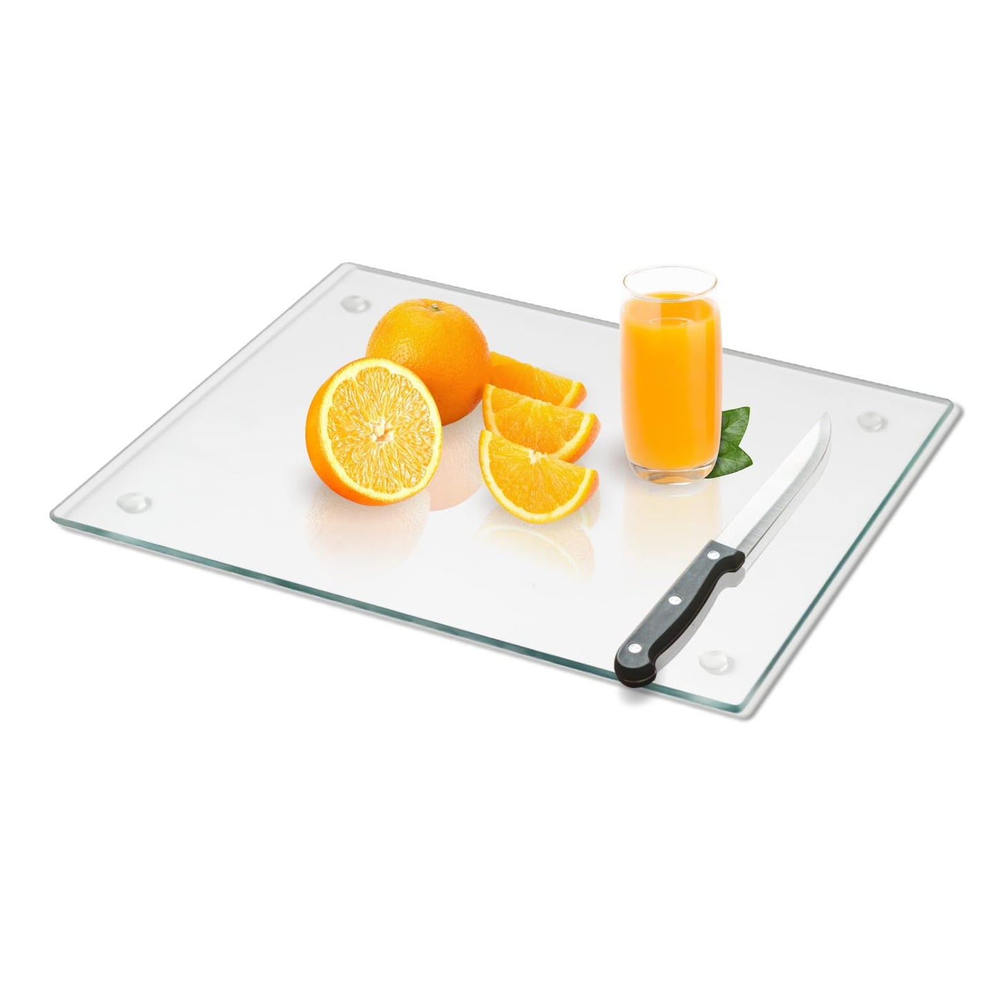 Mymonfif Tempered Glass Cutting Board for Kitchen, Clear Glass Board for Countertop, with Non-Slip Feet, Heat Resistant, Large Size 12x16" 2Pcs, Small Size 12x8" 2Pcs
