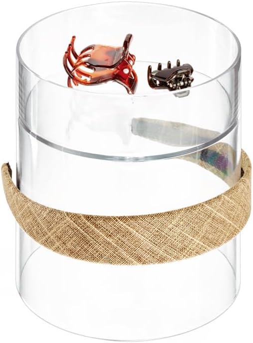 iDesign Hair Accessories Organizer Canister, The Clarity Collection – 6" x 6" x 7", Clear