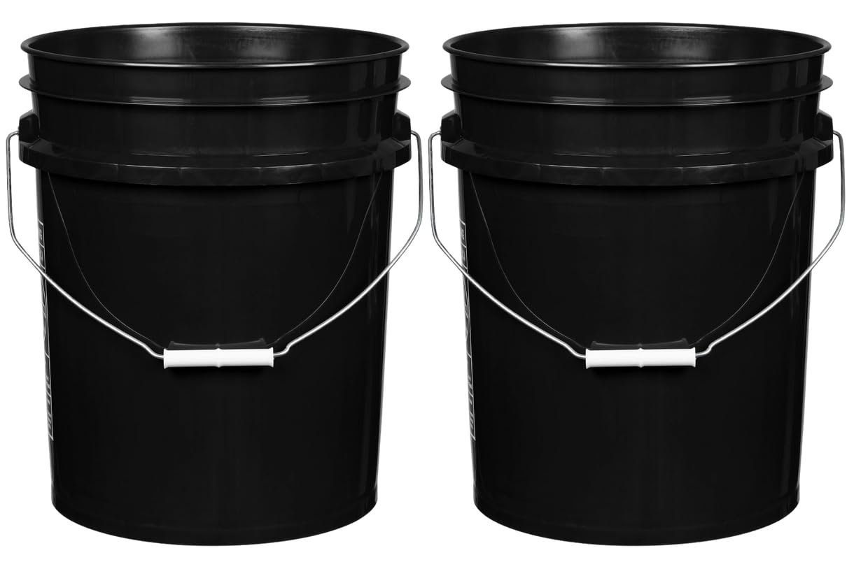 House Naturals 5 Gallon Premium HPDE Plastic Bucket - Made in USA Food Grade Container, BPA Free All Purpose Pail (5, Red)