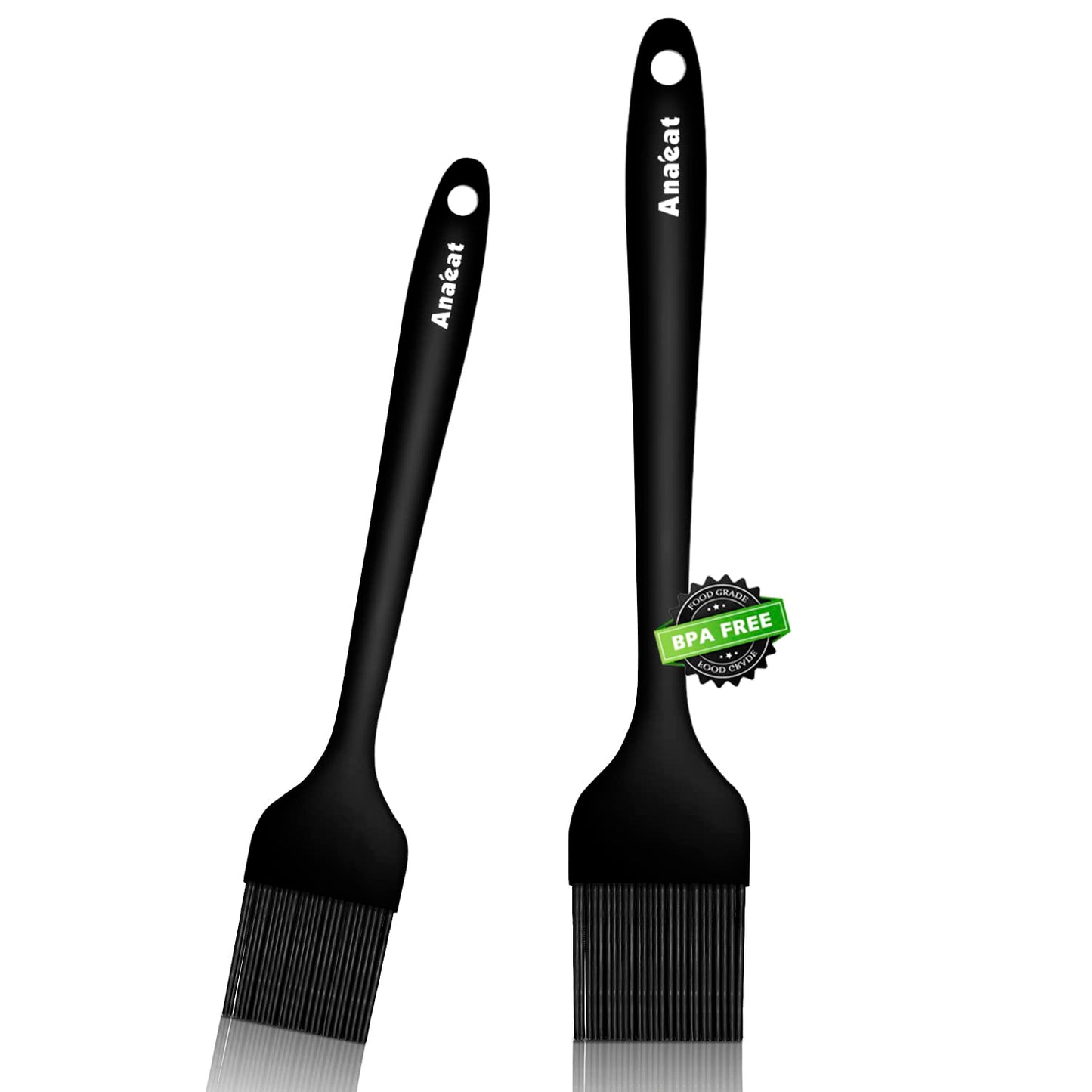 Anaeat High Heat Resistant Silicone Basting Pastry Brush Set of 3- Hygienic One-Pieces Design Spread Oil Butter for BBQ Grill Barbecue Baking Kitchen Cooking - BPA Free & Dishwasher Safe (10"+8.2")