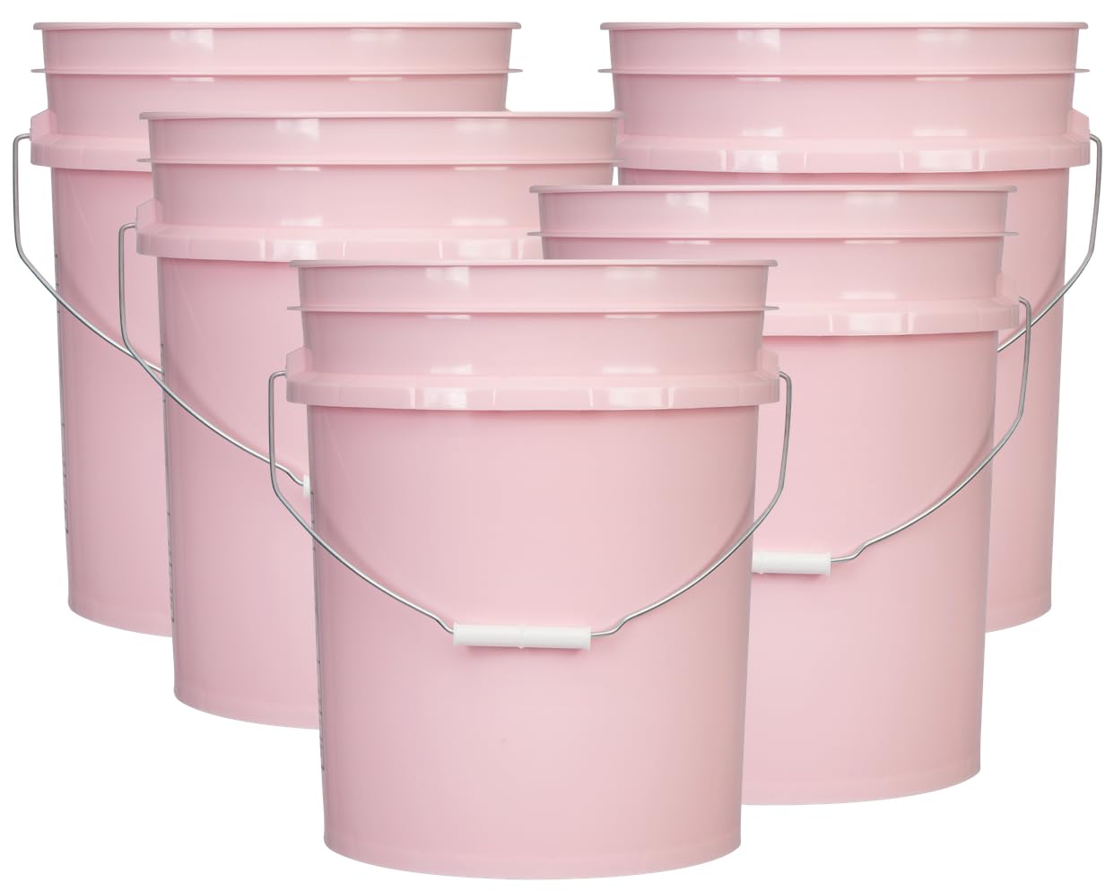 House Naturals 5 Gallon Premium HPDE Plastic Bucket - Made in USA Food Grade Container, BPA Free All Purpose Pail (5, Red)