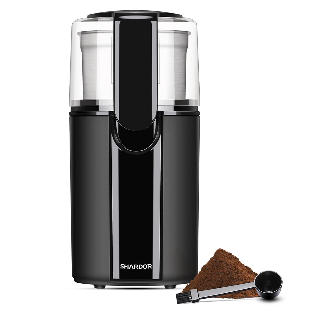 SHARDOR Coffee Grinder Electric, Spice, Herb, Grinder for Coffee Bean Spices and Seeds with 2 Removable Stainless Steel Bowls, Black