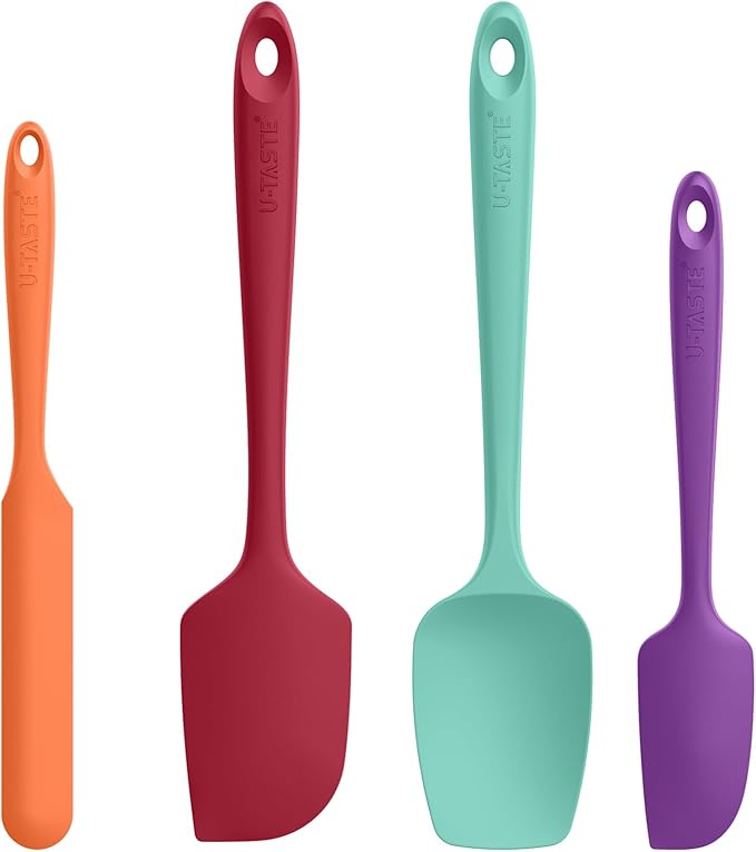 U-Taste Silicone Spatula Set with 600 Degrees Fahrenheit Heat Resistant (Black)