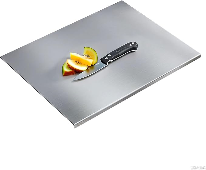 304 Stainless Steel Cutting Board – Stainless Steel Kitchen Chopping Boards Non-Slip, Dishwasher Safe – Ideal for Meat, Vegetables, Fruits, Bread & Baking – Commercial & Home Use (19.6 * 19.6in)