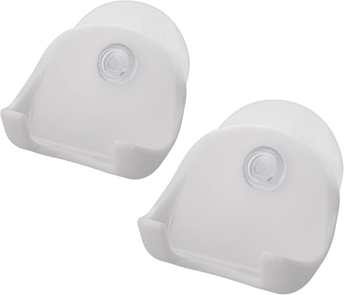 kwmobile 2x Razor Holder with Suction Cup - Self-Adhesive Shaver Wall Mount - Bathroom Organizer for Glass and Tiles - White