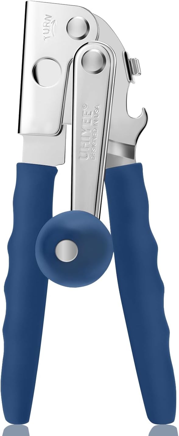 UHIYEE Commercial Can Opener Heavy Duty, Hand Crank for Large Cans, White