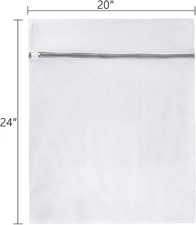 Vivifying XL Large Mesh Laundry Bags, 2 Pack 20 x 24 Inches Honeycomb Mesh Wash Bags for Washing Machine, Delicates Clothes, Sweater, Coats, Stuffed Toys, Blanket (White)