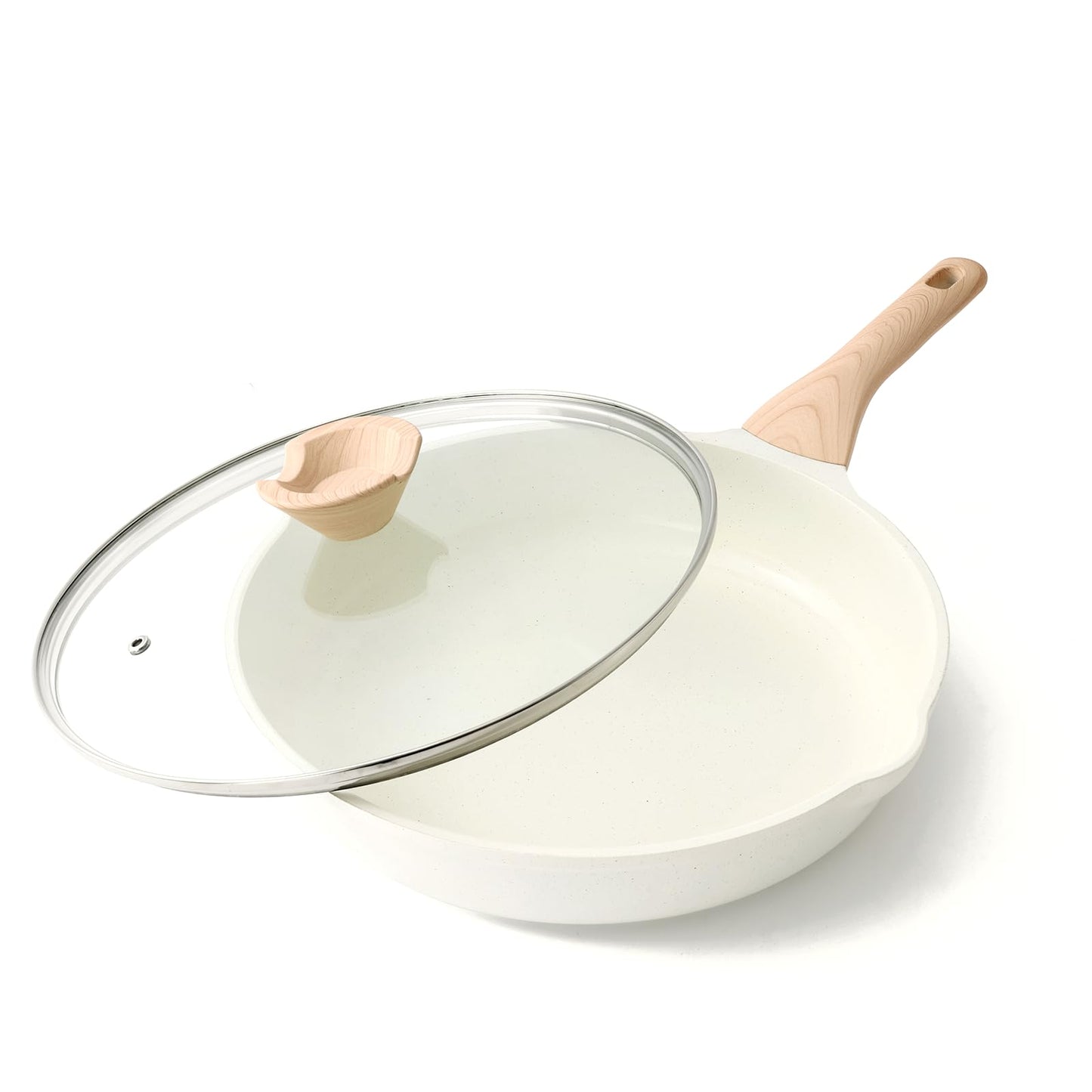 Kordisen Ceramic Non Stick Frying Pan Skillet with Lid, 12.5 Inch Large Pan