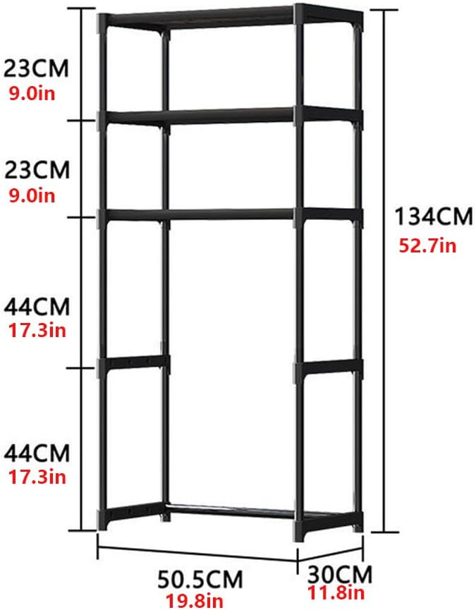 CuisinSmart 3-Tier Over The Toilet Storage, Metal Bathroom Shelve, Over Toilet Bathroom Organizer, Space Saver Bathrooms Shelve for Restroom Laundry Balcony, Black