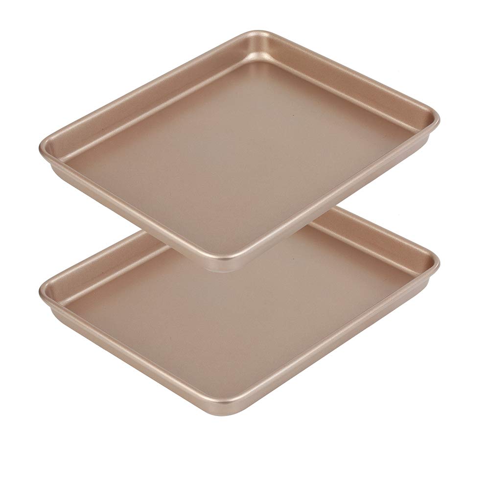Walooza 11 Inch Nonstick Baking Sheets Set of 2, Carbon Steel Cookie Sheets for Baking, Heavy Duty & Stackable Baking Pans for Oven, Non Toxic & Easy Clean, 11x9 Inch Baking Trays