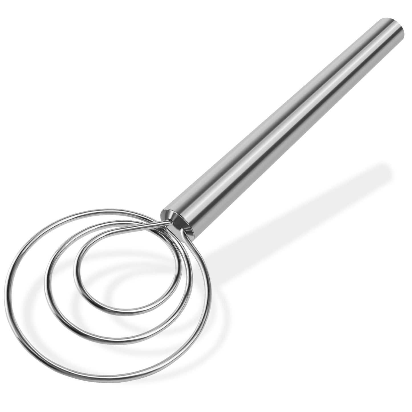 Maxjoy Danish Dough Whisk, Stainless Steel Wood Handle for Sourdough Bread
