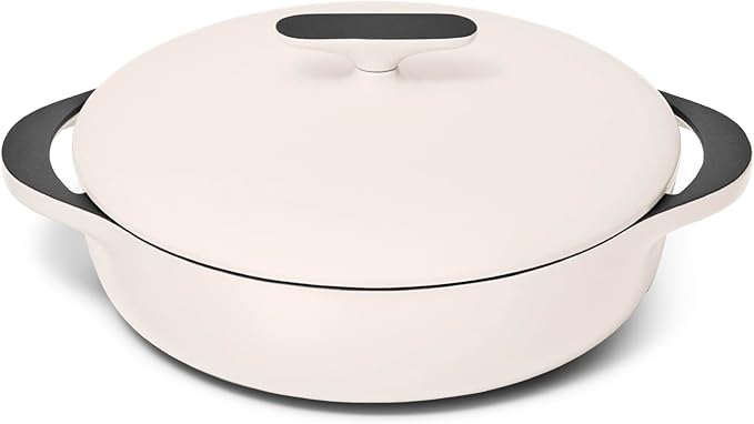 Caraway Enameled Cast Iron Braiser Pan for Slow Cooking