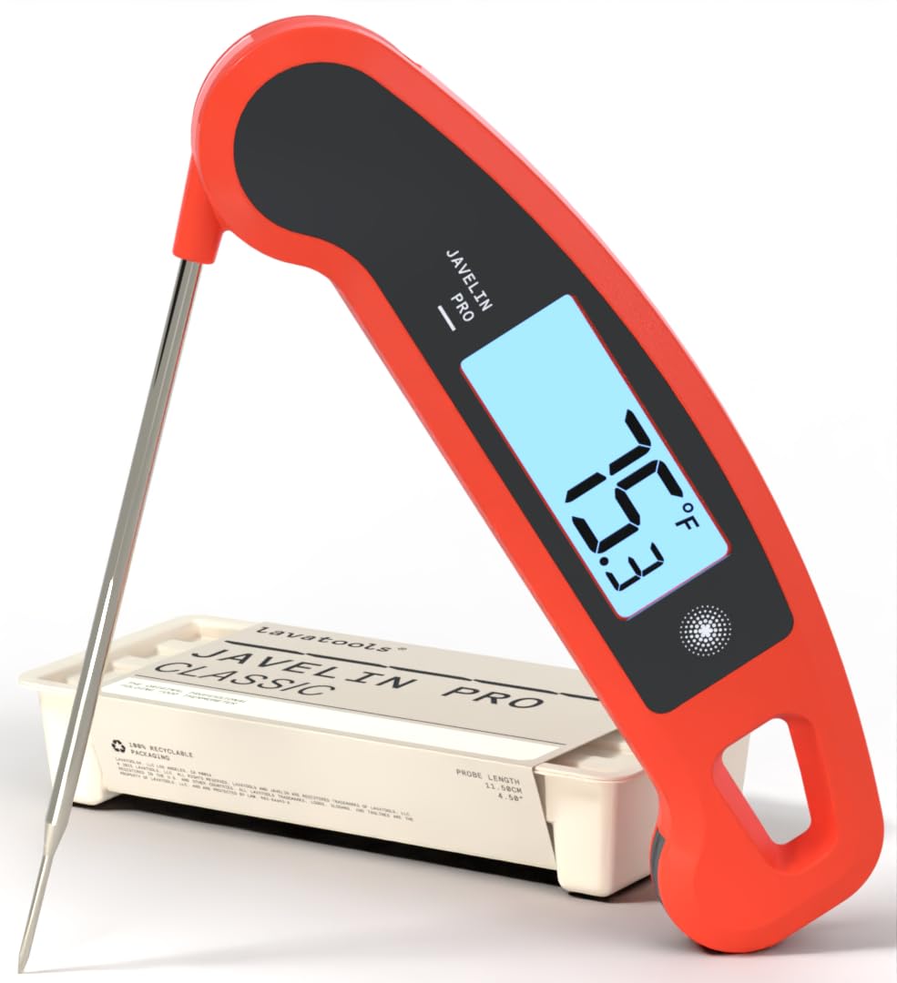 Lavatools Javelin® PRO Classic Ultra-Fast 2-Second Professional Digital Instant Read Meat Thermometer for Grill and Cooking, Auto-Rotating Backlit Display, IP65 Water Resistant, NSF Certified – Maize