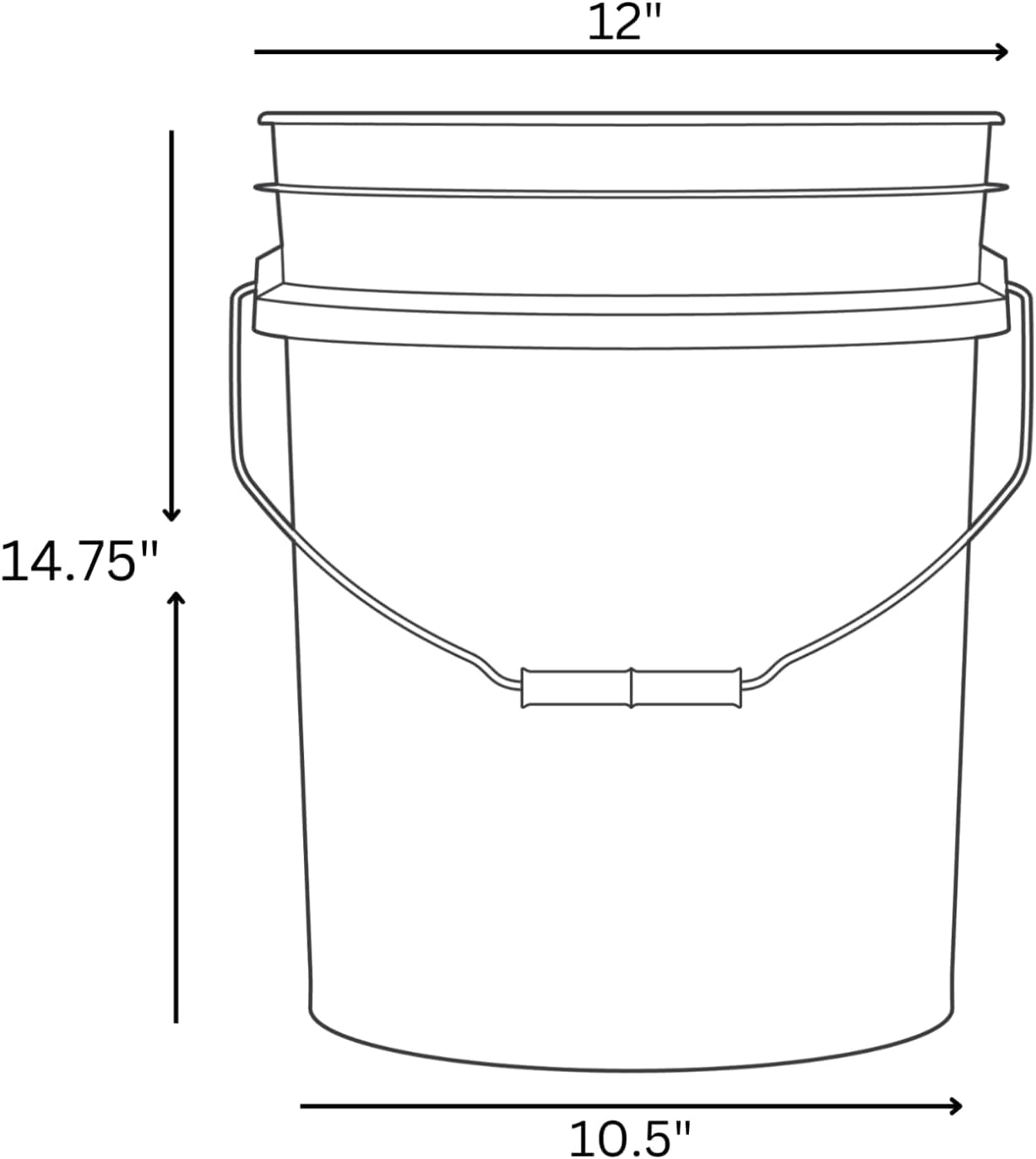 House Naturals 5 Gallon Premium HPDE Plastic Bucket - Made in USA Food Grade Container, BPA Free All Purpose Pail (5, Red)