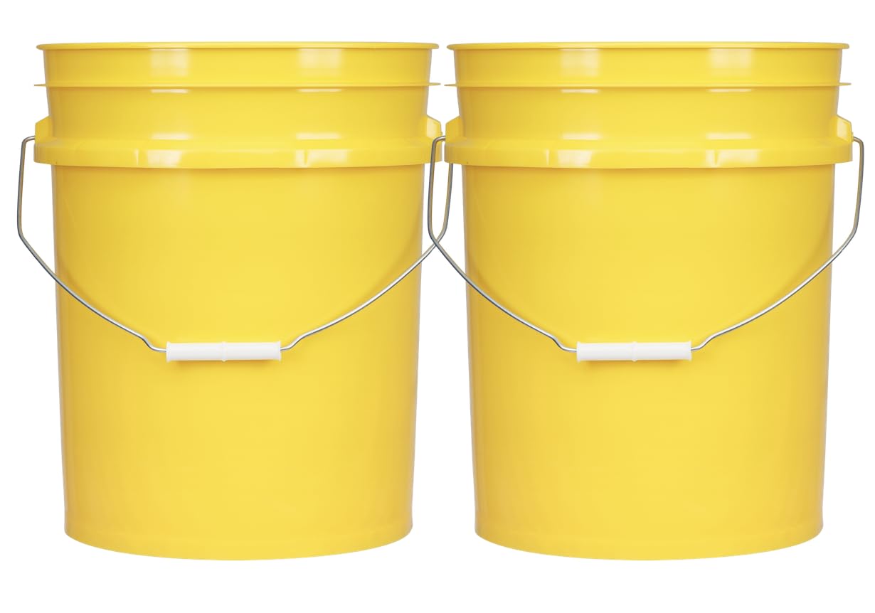 House Naturals 5 Gallon Premium HPDE Plastic Bucket - Made in USA Food Grade Container, BPA Free All Purpose Pail (5, Red)