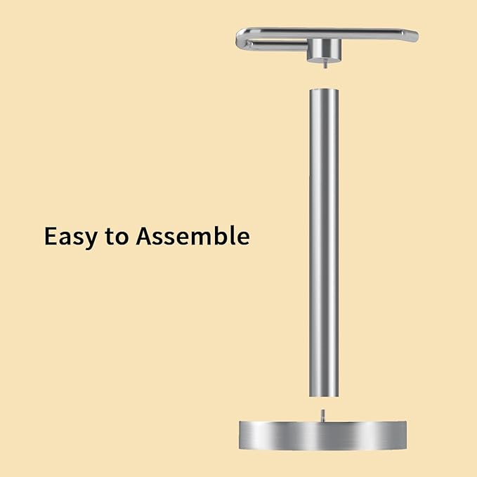 YUMORE Hand Towel Holder Stand Countertop Towel Rack Free Standing Towel Bar Hanger for Bathroom Kitchen (Brushed Nickel)
