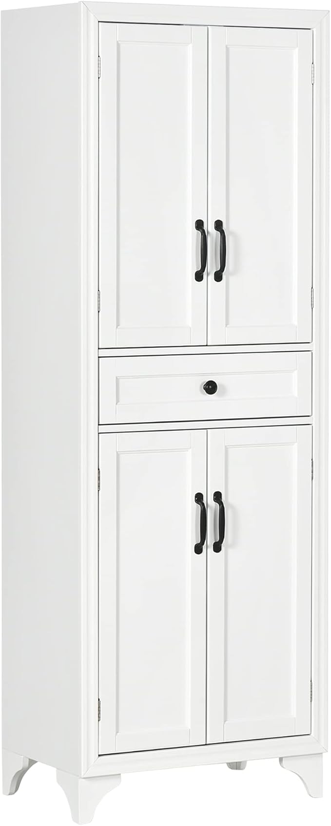 HOMCOM 67" Tall Freestanding Kitchen Pantry Cabinet 4-Door Drawer White