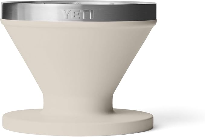 YETI Pour Over Coffee Maker Accessory Ramblers, Designed for Perfect Coffee Extraction Anywhere, Stainless Steel, fits any V60 Filter, White
