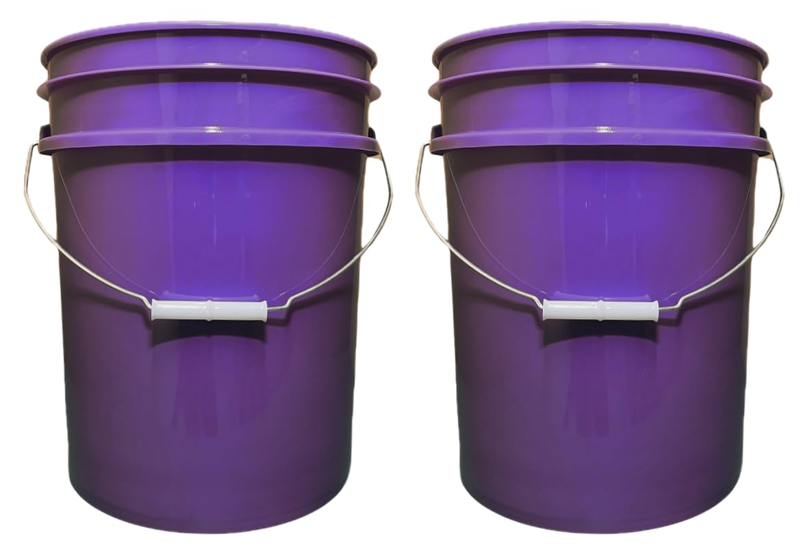 House Naturals 5 Gallon Premium HPDE Plastic Bucket - Made in USA Food Grade Container, BPA Free All Purpose Pail (5, Red)