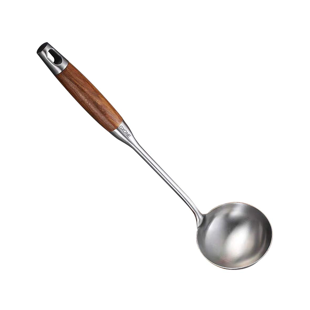 Spaghetti Spoon,304 Stainless Steel Pasta Spoon,Wooden Handle,14.2Inch