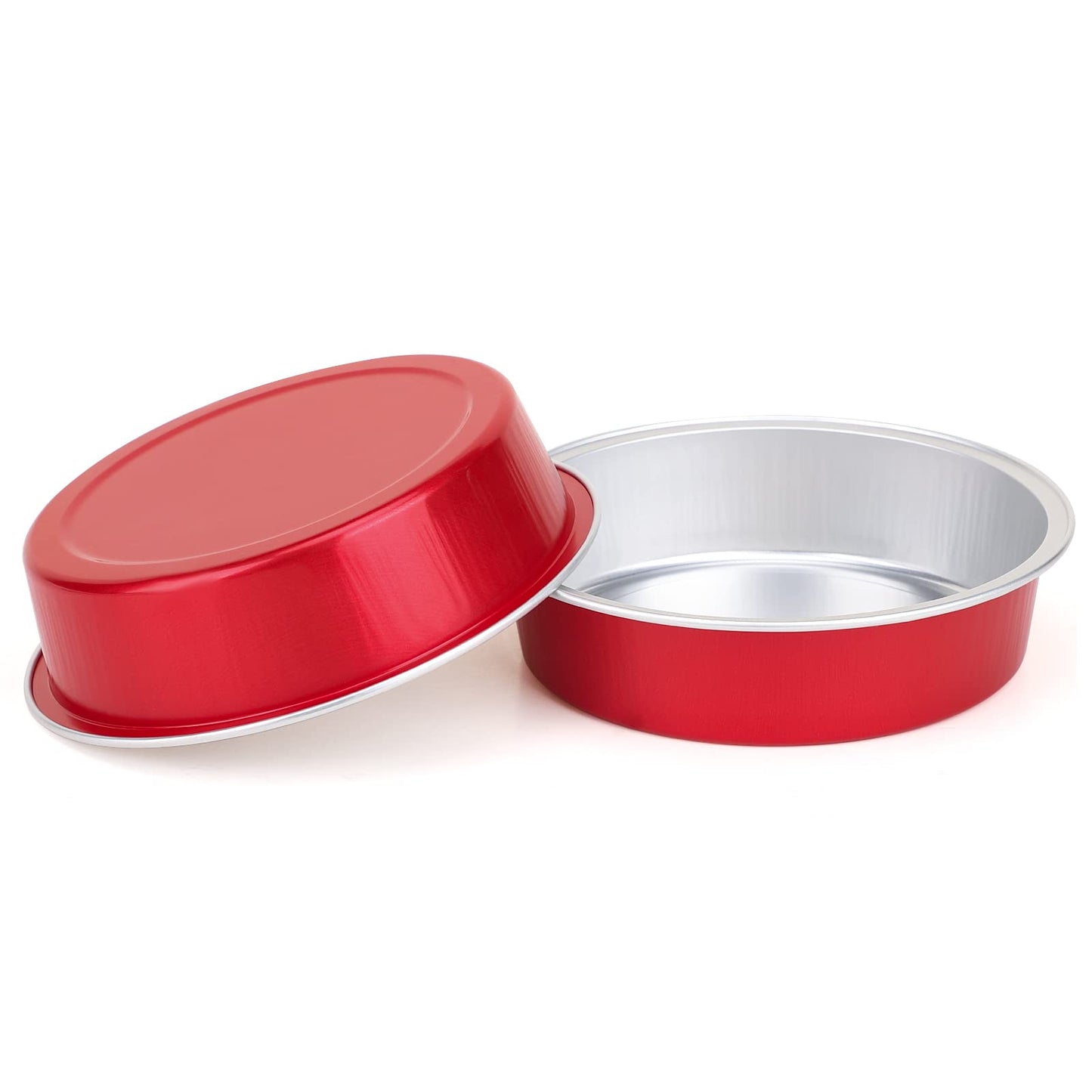 Beasea Mini Pie Pans with Lids, 120 Pack 4 Inch 8oz Disposable Mini Cake Pans Creme Brulee Aluminum Foil Pie Tart Ramekins Tins Silver Small Individual Round Containers Oven Safe for Baking