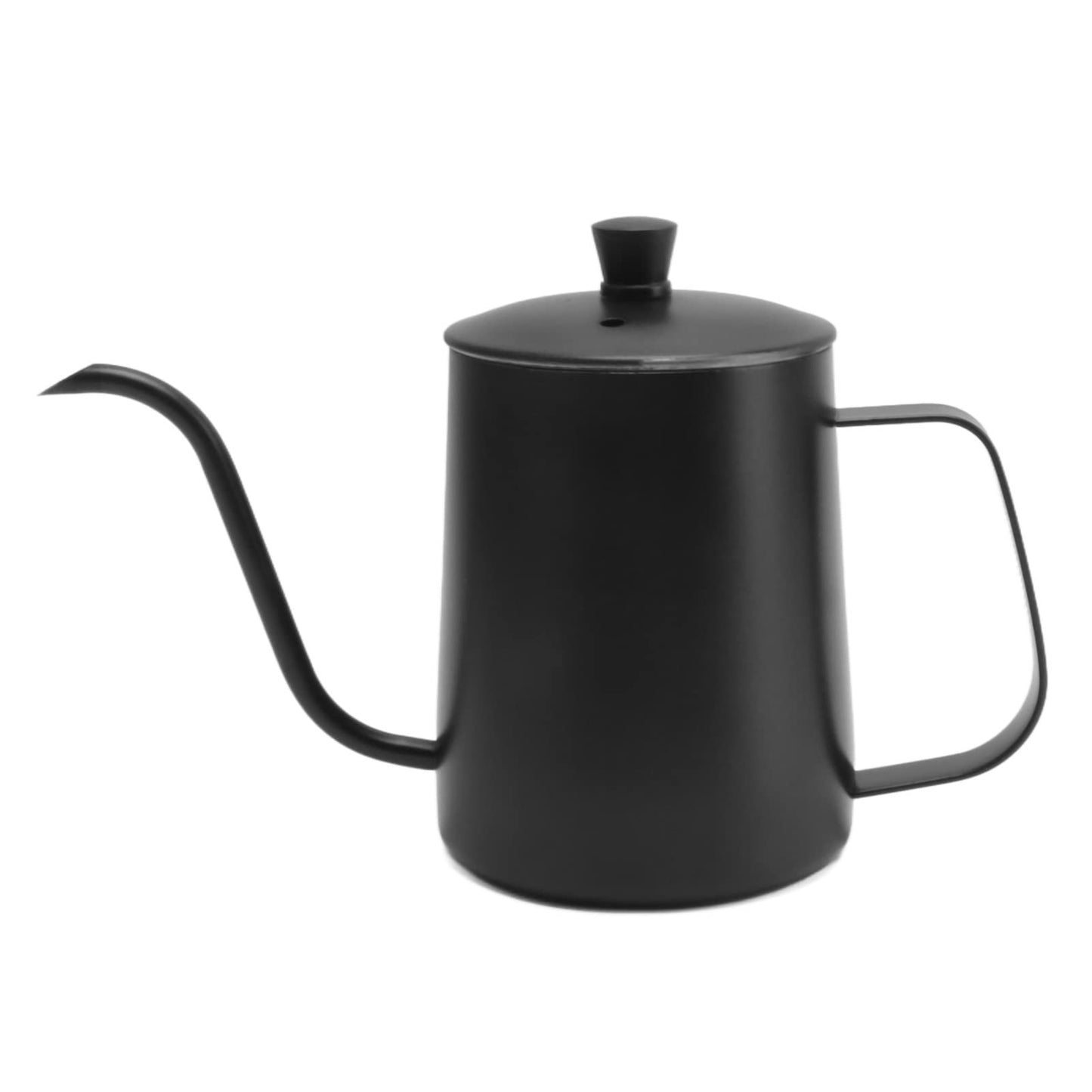 Pour Over Kettle, 12oz Stainless Steel Gooseneck Spout Pour Over Coffee Kettle, Long Narrow Drip Spout Coffee Tea Pots for Precision Pouring, Home Brewing, Camping (12oz, Black with Lid)