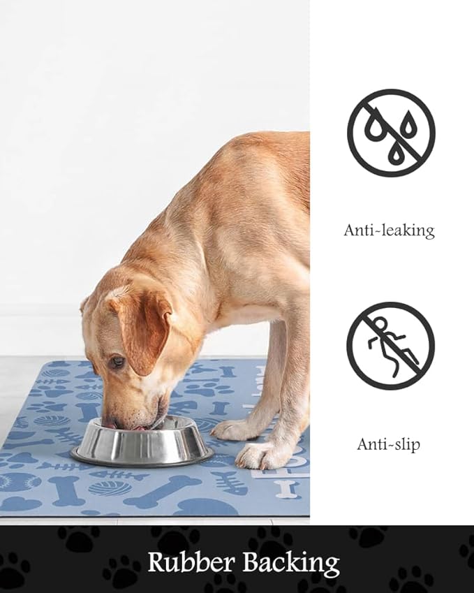 Pet Feeding Mat-Absorbent Dog Mat for Food and Water Bowl-No Stains Quick Dry Dog Water Dispenser Mat