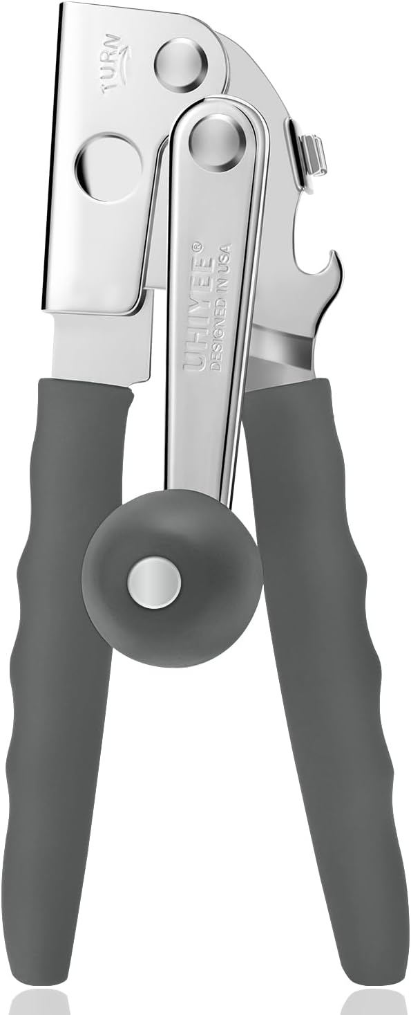 UHIYEE Commercial Can Opener Heavy Duty, Hand Crank for Large Cans, White