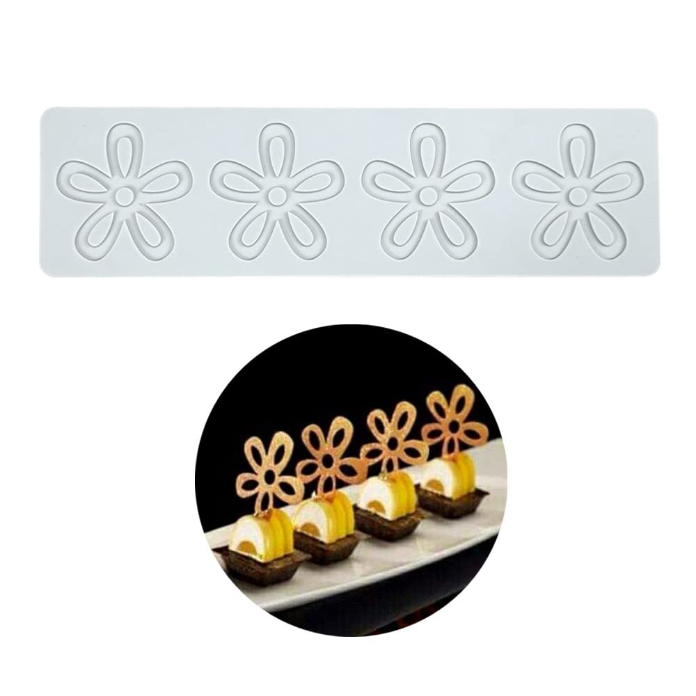 Silicone Molds 3D Hollow Leaf Chocolate Molds Honeycomb Bee Candy Mold Flower Pattern Fondant Mold Cake Topper Sugar Craft Decoration (H_Fish Bone_9.2 * 2.2 * 0.2inch)