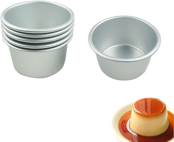 Proshopping 6 Packs Popover Pan, Aluminium Pudding Cup, Large Muffin Mold