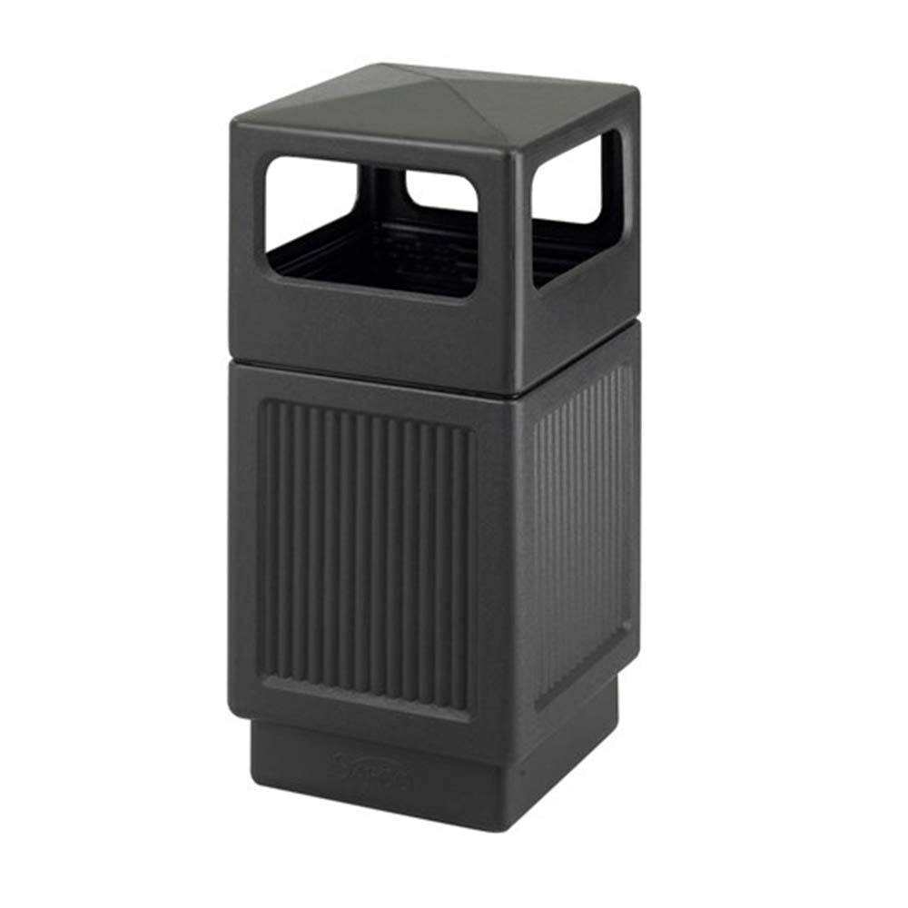 Safco Canmeleon Trash Can, 38 Gallons, Indoor and Outdoor Use, Open Top, Durable & Weather-Resistant Commercial Garbage Can, Black