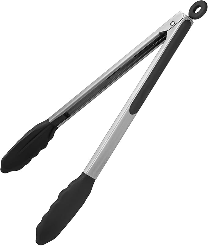 U-Taste Kitchen Tong for Cooking, 600ºF Heat-Resistant Silicone, 7in/Orange