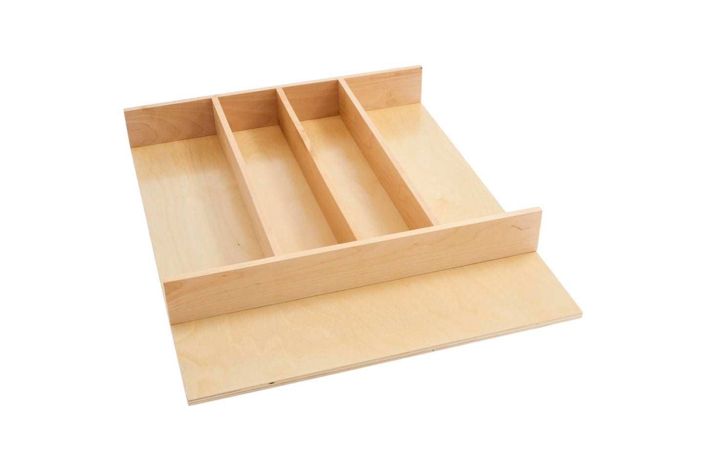 Rev-A-Shelf Custom Trim-to-Fit Silverware Drawer Organizer For Kitchen Utensils, Cutlery Cabinet Storage Divider Insert, 18.5" x 22", Maple Wood, 4WUT-1