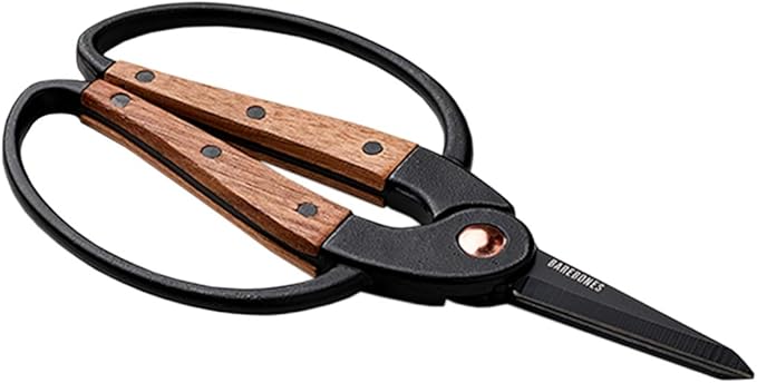 Barebones Garden Scissors - Walnut Scissors - Garden Supplies and Indoor Plant Accessories - Plant Shears with Wide Handles - Comfortable Fit Hand Pruners (Large)
