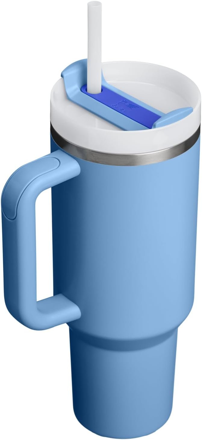 STANLEY Quencher H2.0 Tumbler with Handle and Straw 40 oz | Flowstate 3-Position Lid | Cup Holder Compatible for Travel | Insulated Stainless Steel Cup | BPA-Free | Blue Sky